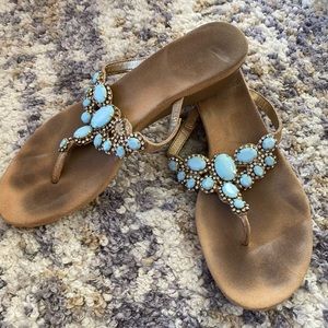 Jeweled flip flops